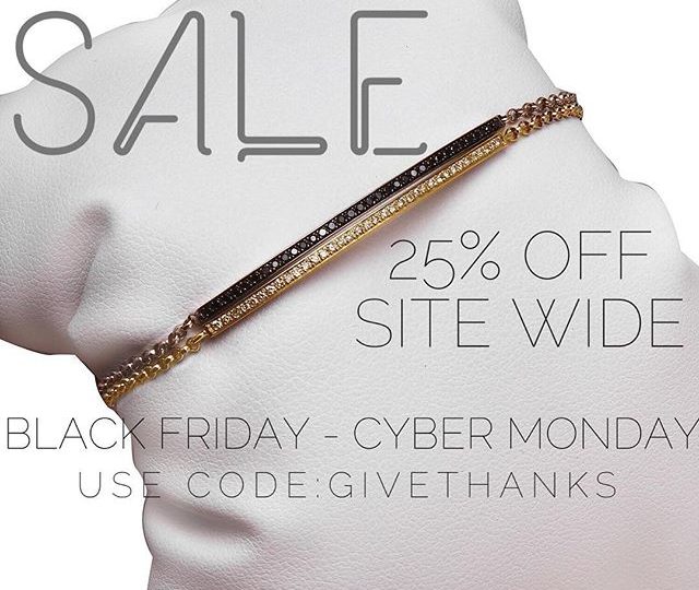 That's right! It's SALE time! 25% off the entire site with code GIVETHANKS #alexisjewelry #finejewelry #holidayshopping #holidays #giftgiving #stockingstuffers #jewelry #gold #rosegold #sterlingsilver #diamonds #blackdiamomds #rings #bracelets #earrings #necklaces #madeinla #losangeles #happyholidays #gifts #shopping #cybermonday #onlineshopping #diamondsareagirlsbestfriend #someonespecial
