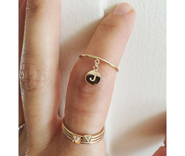 "J"ust for you… We LOVE personalizations ️️ #alexisjewelry #finejewelry #gold #diamonds #rings #stackablerings #style #jewelry #accessorize #ootd #madeinla #losangeles #personalized #initial