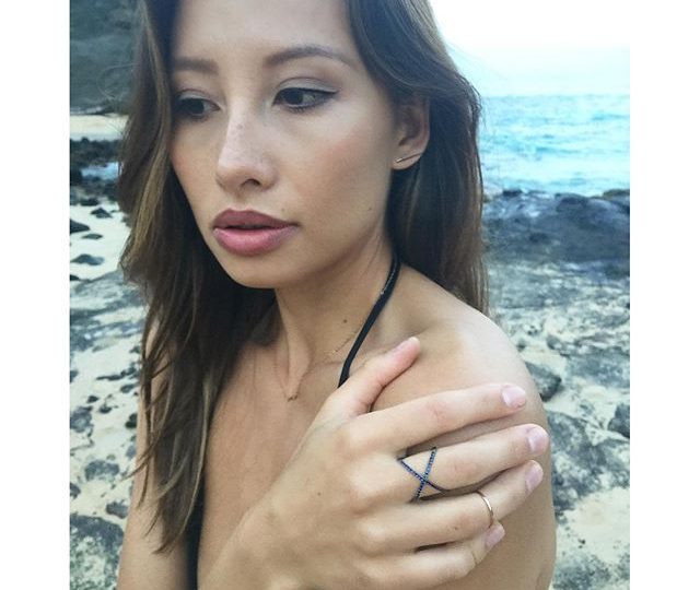 Our sapphire X Ring looks KILLER on location in Hawaii | shooting @mudra_love | wearing @greenleeswim | 📸 by @minimalistmovement